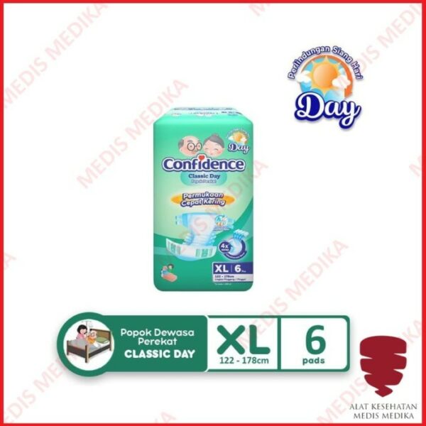 Confidence Adult Classic Day XL Isi 6 Popok Perekat Dewasa Manula