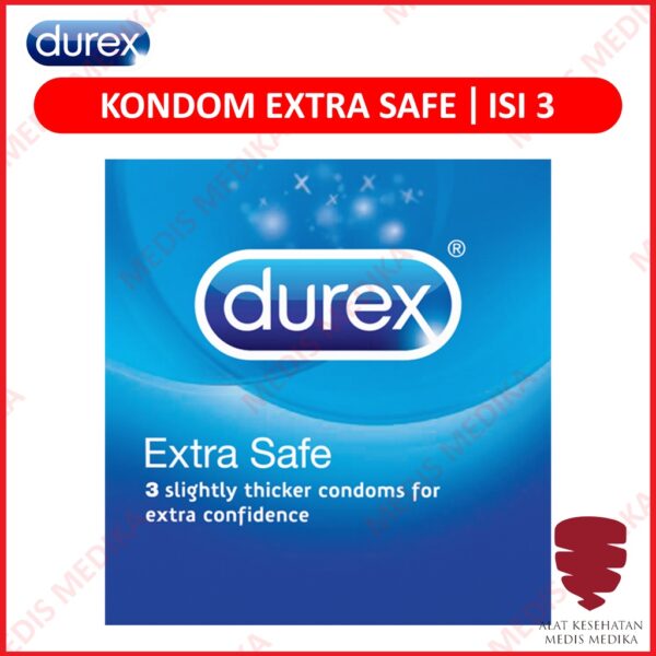 Durex Extra Safe Isi 3 Kondom Alat Kontrasepsi Pria Wanita Dewasa Sehat KB
