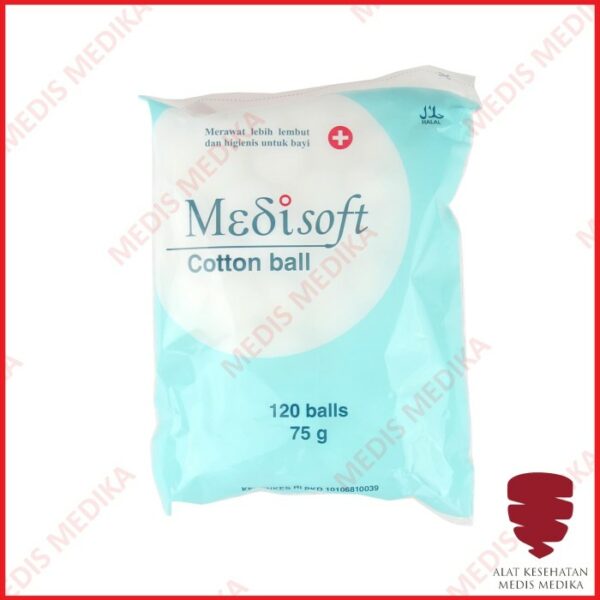 Kapas Medisoft 75 gr Cotton Ball Higienis Kulit Bayi Lembut 120 Balls