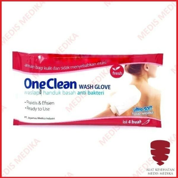 Waslap OneClean Onemed Wash Glove Tissue Handuk Basah Anti Bakteri