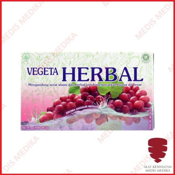 Vegeta Herbal Dus 6’S Minuman Aroma Anggur Merah 5gr Melancarkan BAB