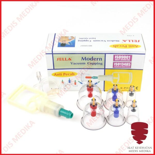 Modern Vacuum Cupping Sella Isi 6 Cup Kop Alat Bekam Kit Terapi Angin