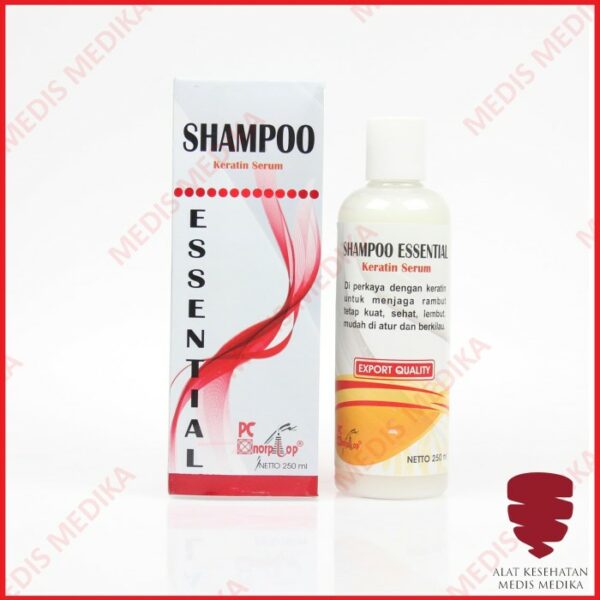 Shampoo Essential 250 ml Shampo Cair Rambut Anti Rontok Keratin Serum