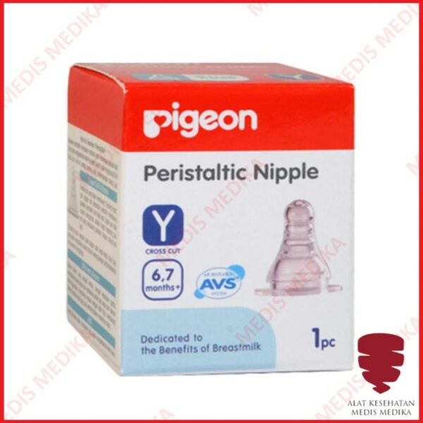 Pigeon Peristaltic Nipple Ukuran Y Slim Neck Teat Dot Botol Susu Isi 1