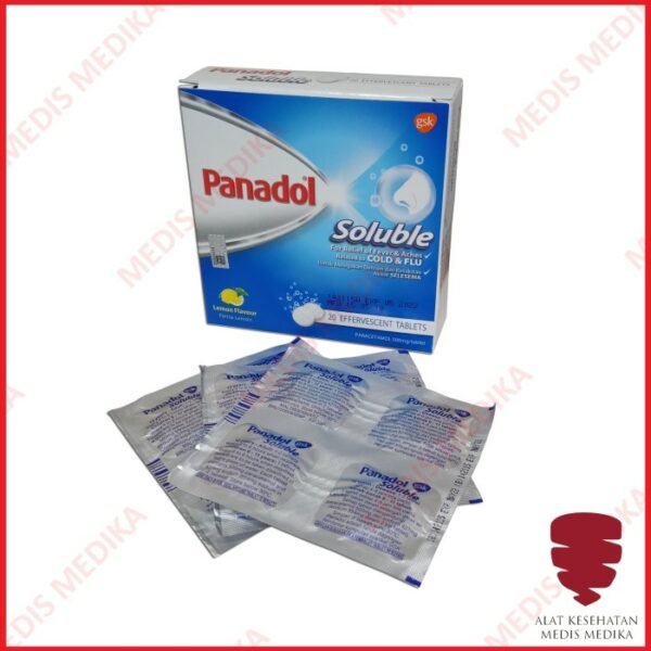 Panadol Soluble Cold & Flu Lemon 20 Effervescent Tablet Obat Celup