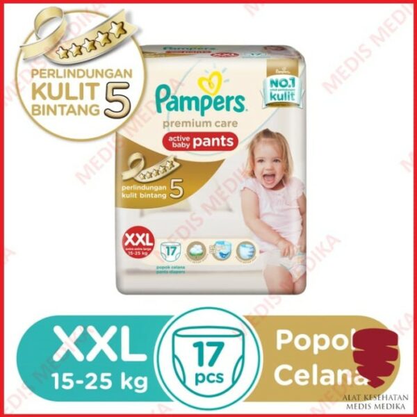 Pampers Premium Care Pants Popok Celana Bayi Anak Ukuran XXL Isi 17