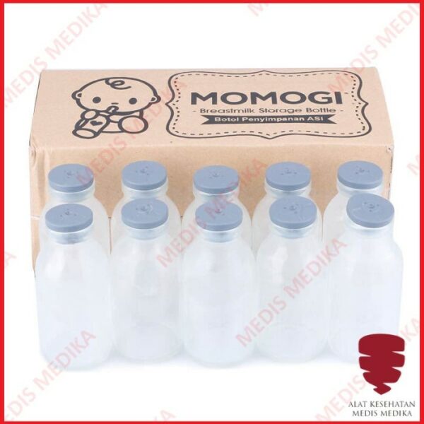Botol Asi 100ml Kaca Breastmilk Glass Bottle BKA Momogi 100 ml Isi 10