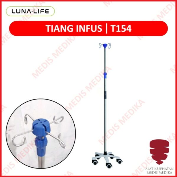 Tiang Infus Kaki 5 Roda Luna Life Alat Peralatan Rawat Inap Pasien