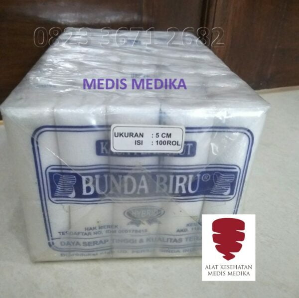 Perban Gulung Kasa Pembalut Luka 5 Cm ISI 10 Roll P3K Bunda Biru