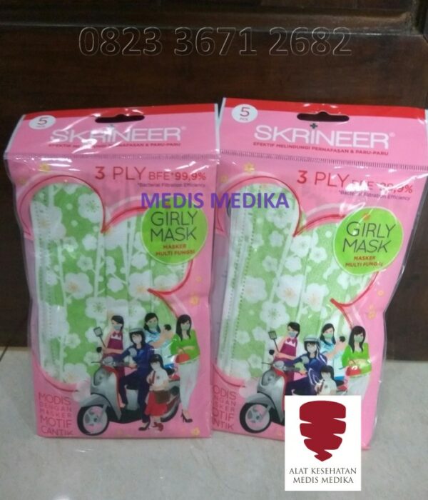 Masker Motif Isi 5 Debu Motor Kesehatan Serbaguna 3 Ply Skrineer