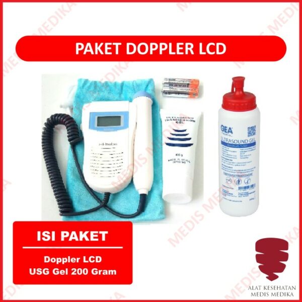 Paket Doppler LCD + USG Gel Gea 200 gram Ultrasound Jelly Dopler