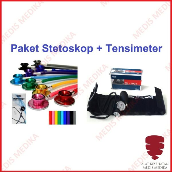 Paket Stetoskop Dual Head + Tensimeter Aneroid Manual GEA Stethoscope