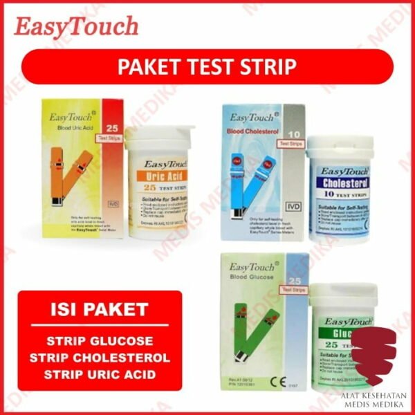 Paket Refill Strip Gula + Kolesterol + Asam Urat Easy Touch GCU
