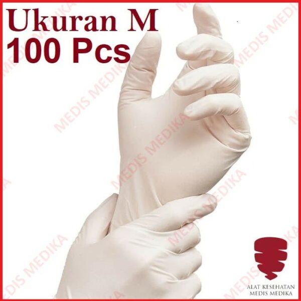 Sarung Tangan Operasi Latex Ukuran M Surgery Gloves Premium 1 Box