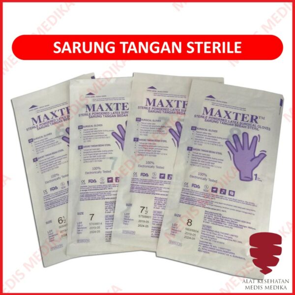 Maxter Sarung Tangan Sterile Handscoon Steril Handscon Handskun Ecer