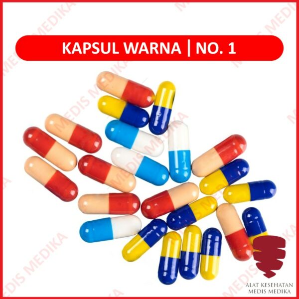 Cangkang Kapsul Kosong No 1 Isi 1000 Pcs Kulit Kapsul Warna Warni